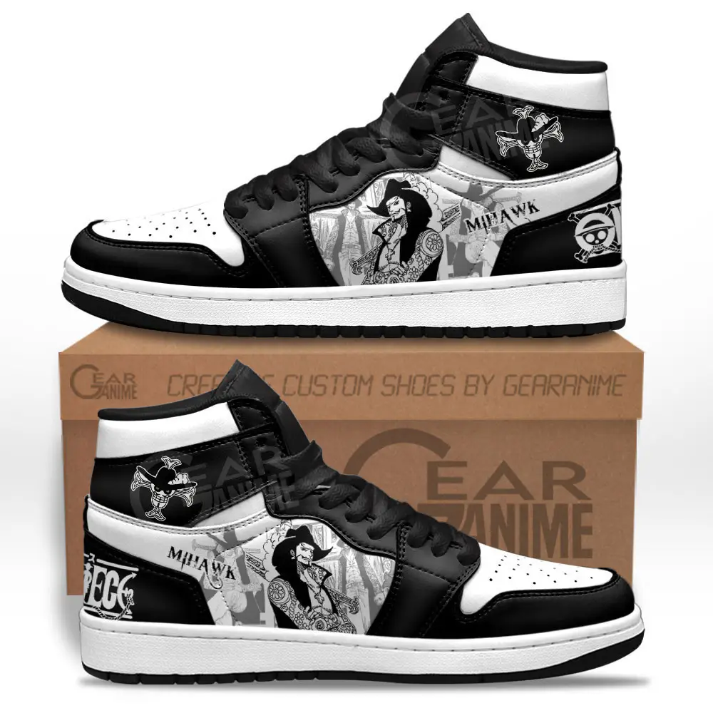 Air JD Hightop Shoes Dracule Mihawk JD1s Sneakers Custom One Piece Shoes Manga Style