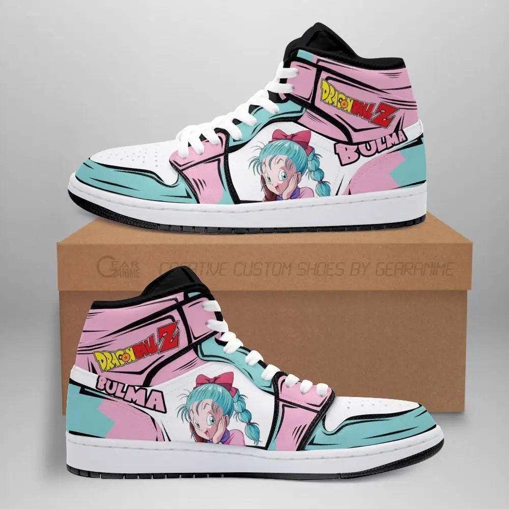 Air JD Hightop Shoes Dragon Ball Bulma JD1s Sneakers Custom Anime Shoes