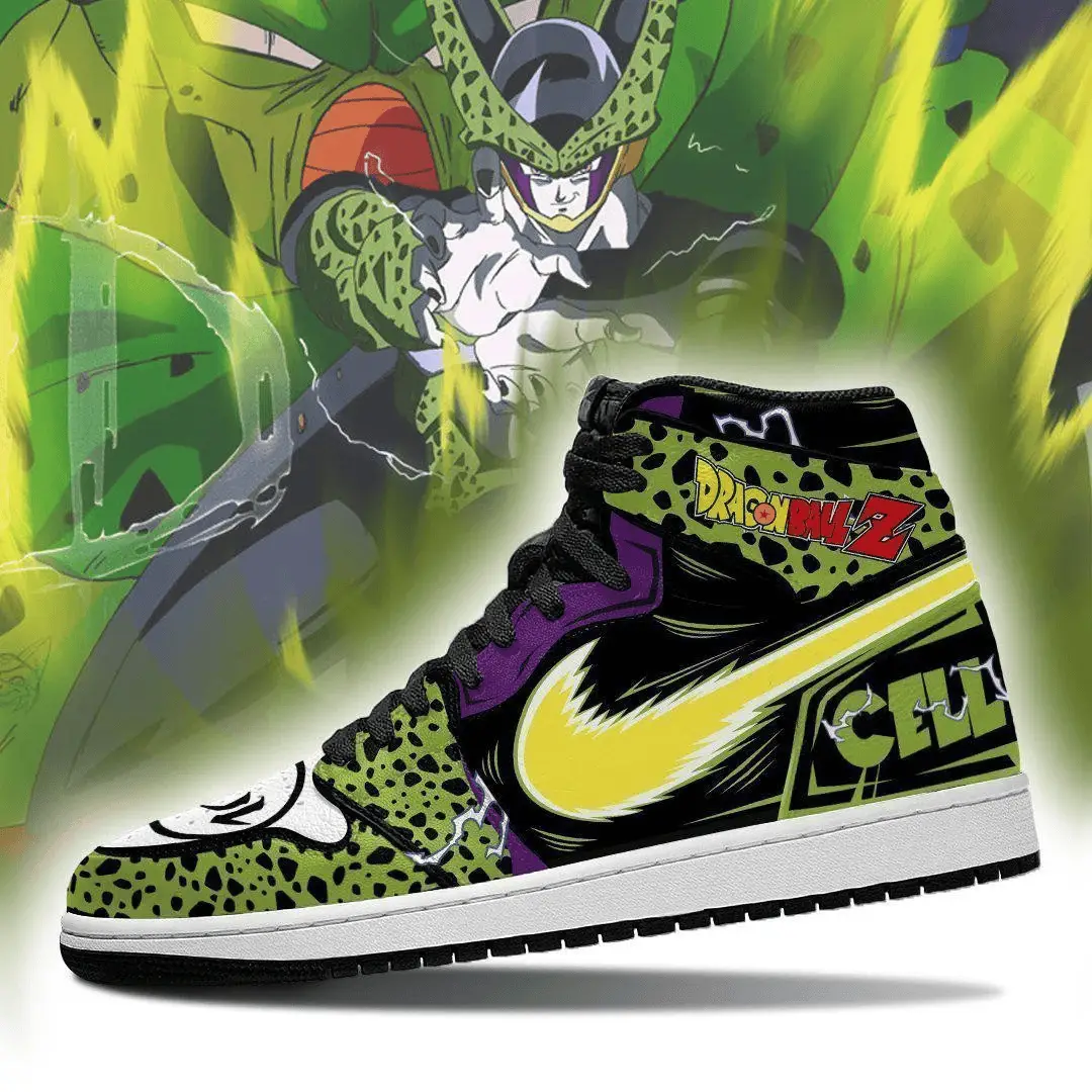 Air JD Hightop Shoes Dragon Ball Cell Anime JD1s Sneakers Custom For Fans Air JD Hightop Shoes Dragon Ball Cell Anime JD1s Sneakers Custom For Fans - Image 1