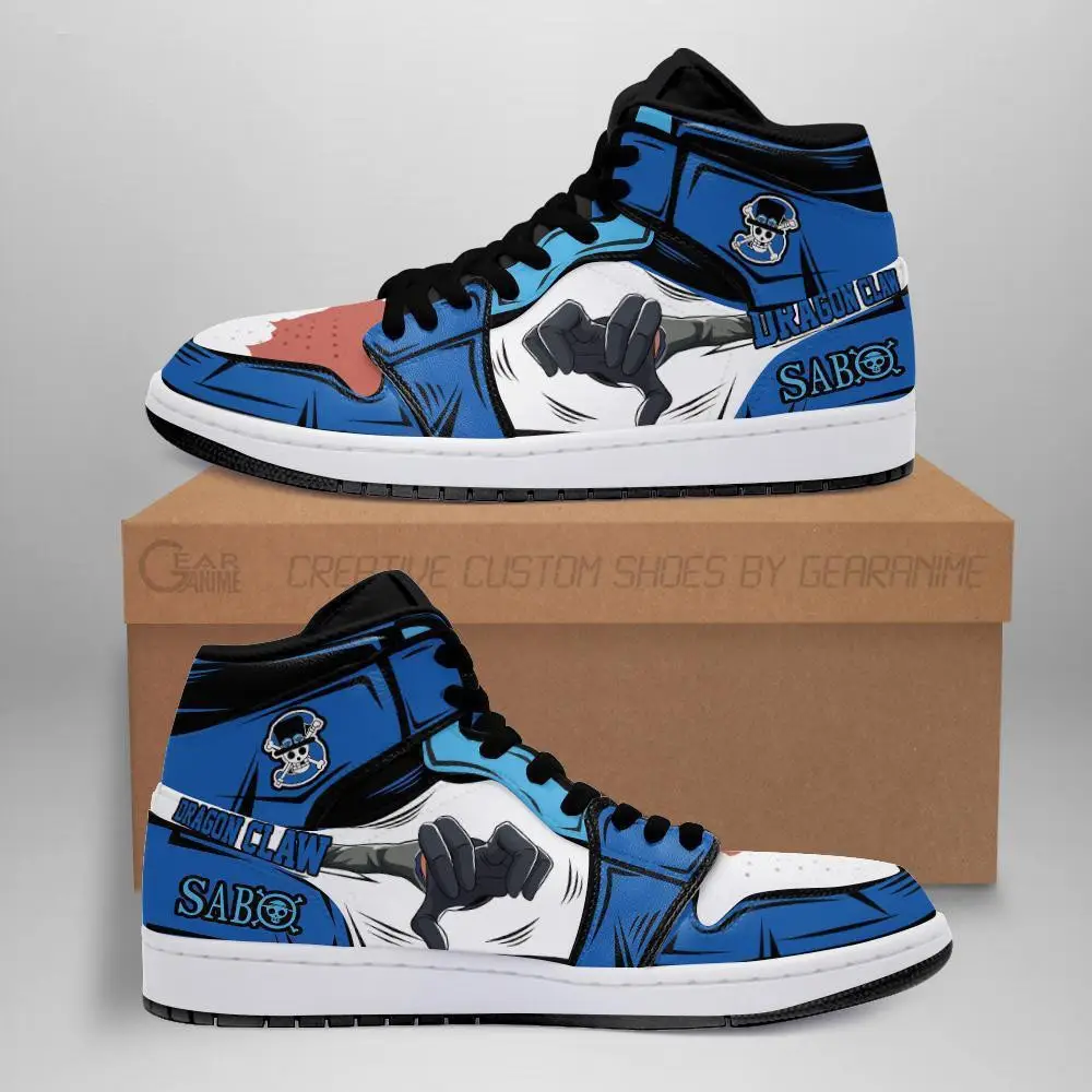 Air JD Hightop Shoes Dragon Claw Sabo JD1s Sneakers Custom Anime One Piece Shoes
