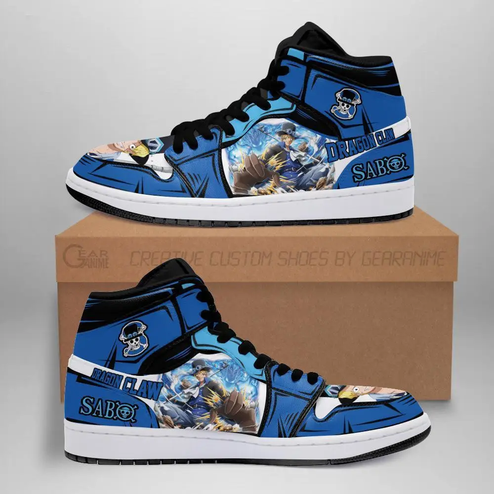 Air JD Hightop Shoes Dragon Claw Sabo JD1s Sneakers Custom Skill Anime One Piece Shoes