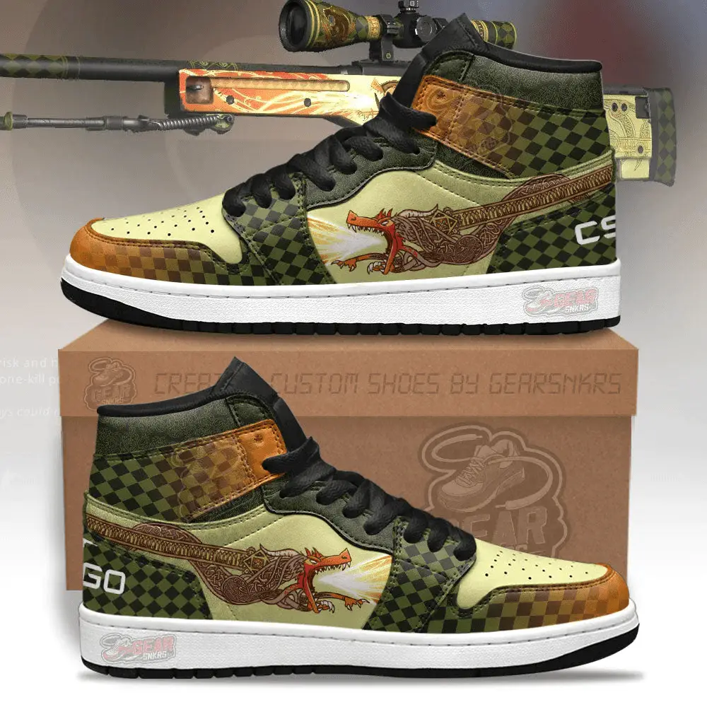 Air JD Hightop Shoes Dragon Lore Counter-Strike Skins J1 Shoes Custom For Fans