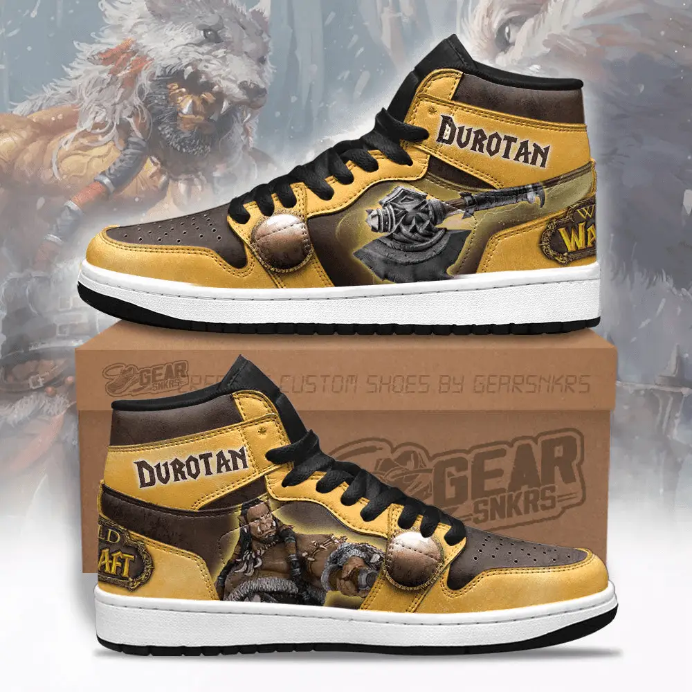 Air JD Hightop Shoes Durotan World of Warcraft J1 Shoes Custom For Fans