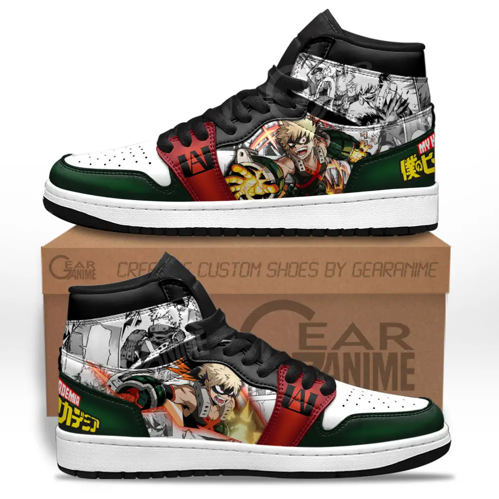 Air JD Hightop Shoes Dynamight JD1s Sneakers My Hero Academia Custom Anime Shoes Mix Manga