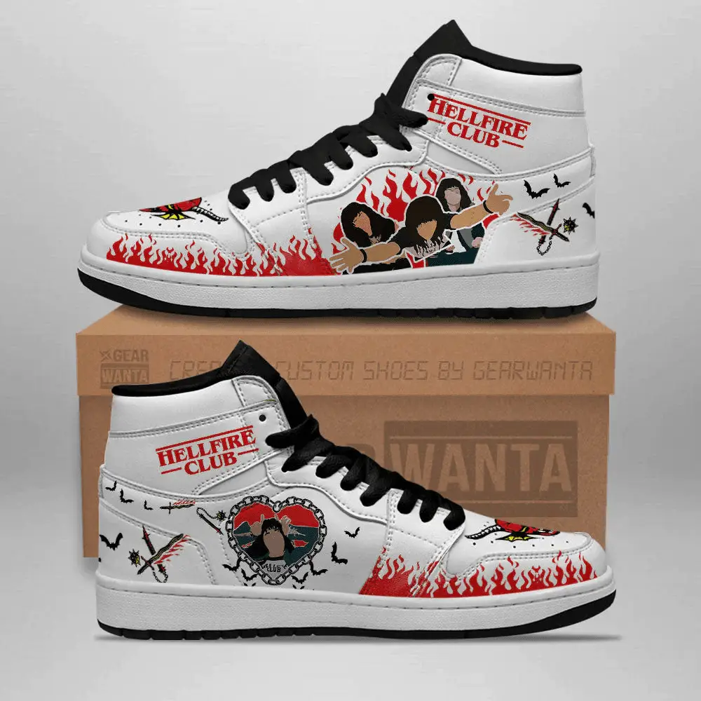 Air JD Hightop Shoes Eddie Munson J1 Shoes Custom Stranger Things Sneakers