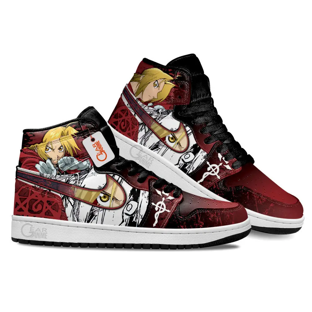 Air JD Hightop Shoes Edward Elric Anime Shoes Custom Sneakers MN2102 Air JD Hightop Shoes Edward Elric Anime Shoes Custom Sneakers MN2102 - Image 1