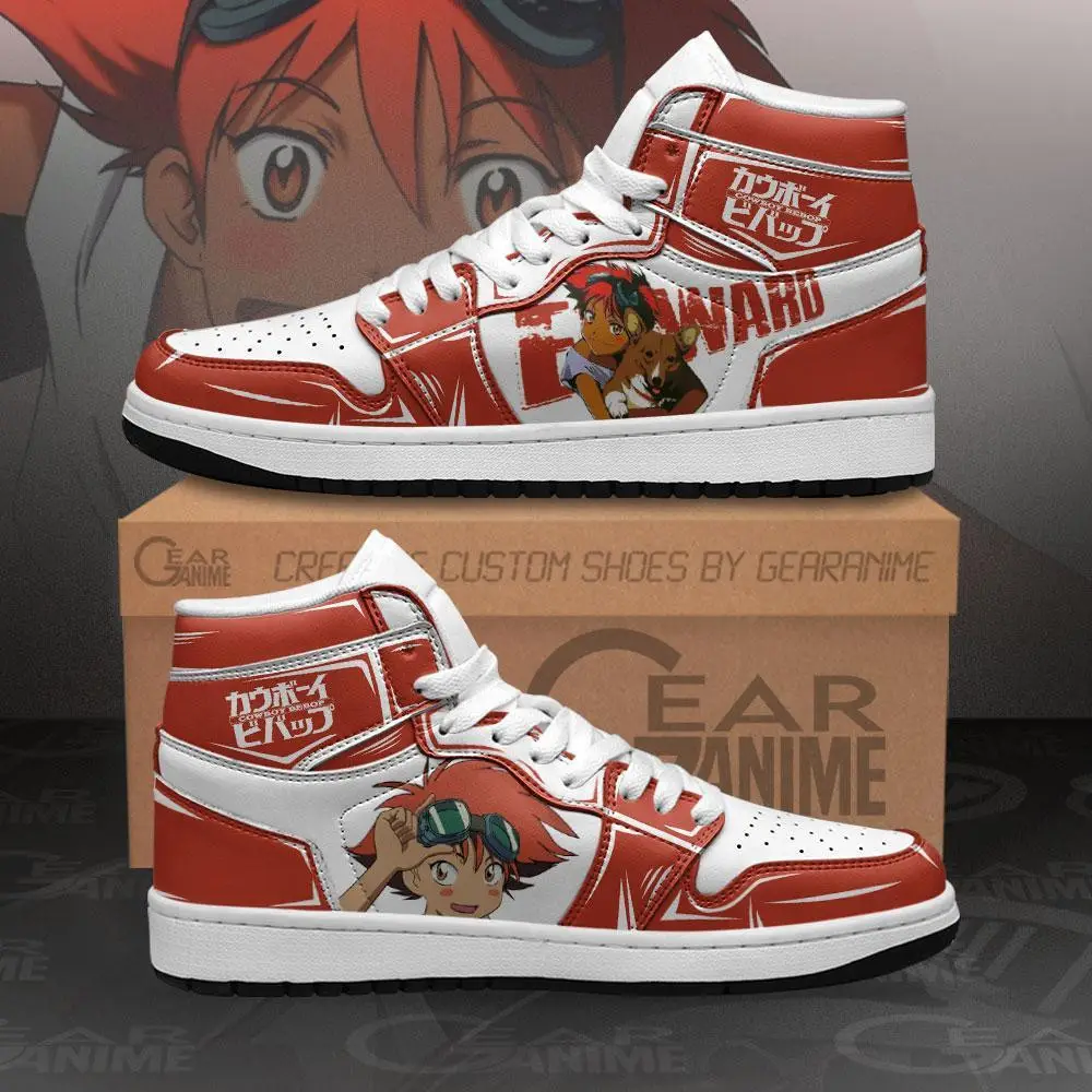 Air JD Hightop Shoes Edward JD1s Sneakers Cowboy Bebop Custom Anime Shoes MN11