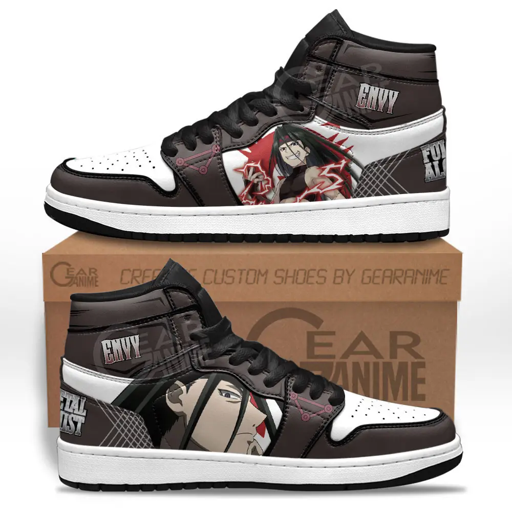 Air JD Hightop Shoes Envy JD1s Sneakers Custom Fullmetal Alchemist Anime Shoes