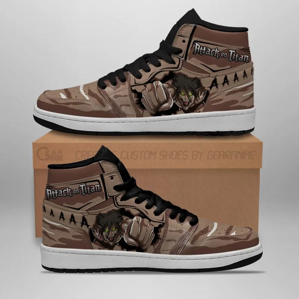Air JD Hightop Shoes Eren Titan JD1s Sneakers Costume Attack On Titan Anime JD1s Sneakers