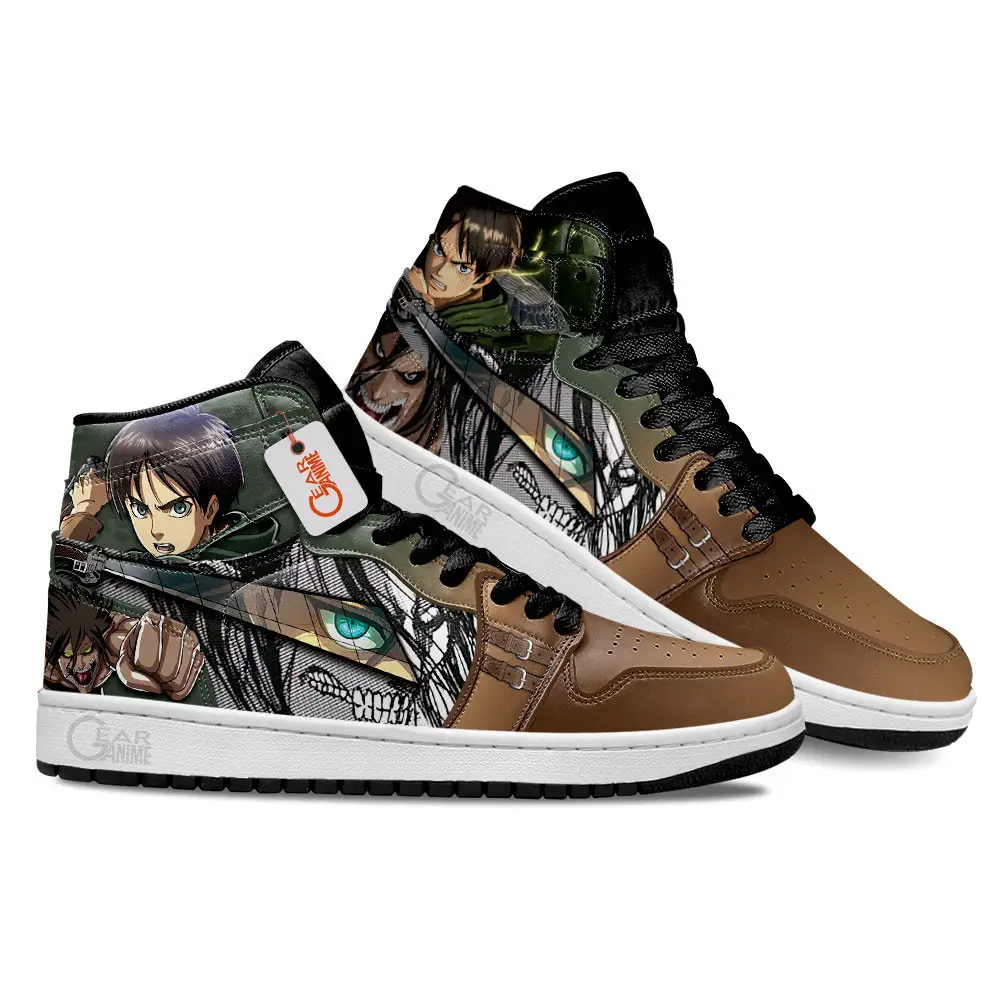 Air JD Hightop Shoes Eren Yeager Anime Shoes Custom Sneakers MN2102