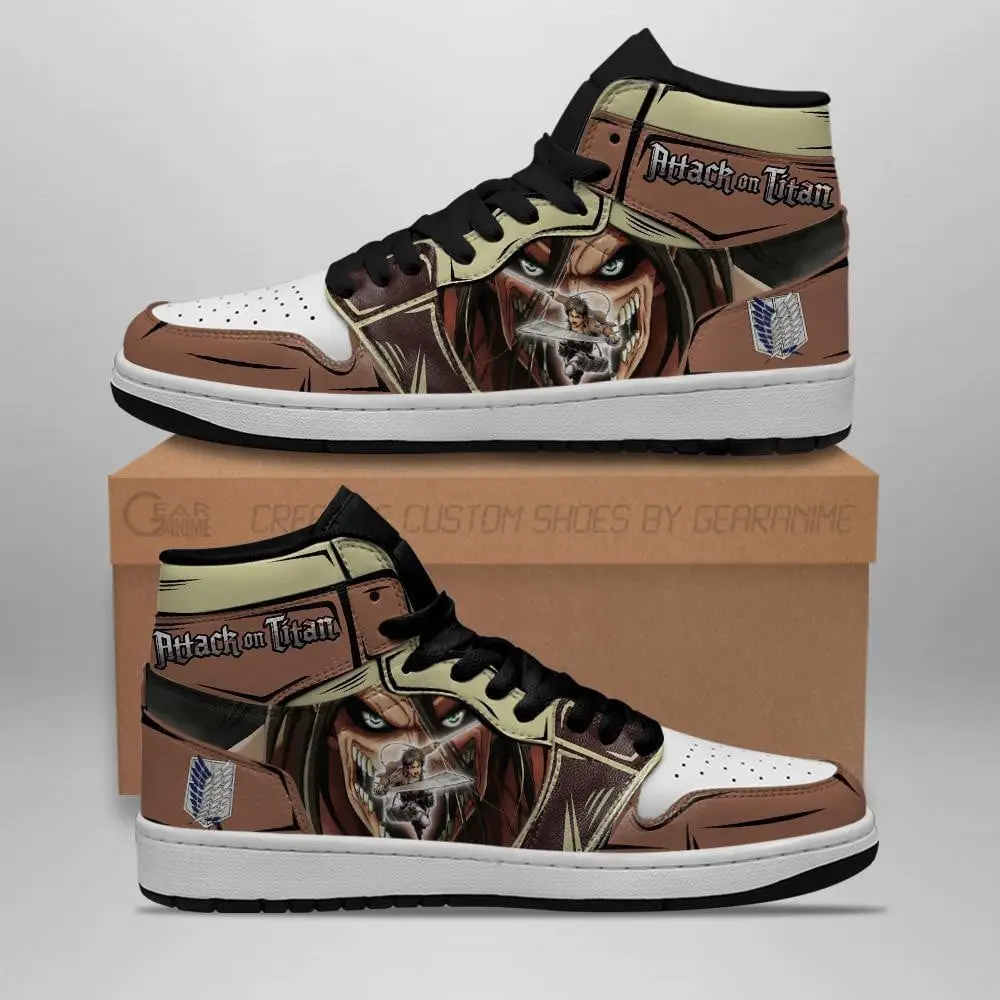 Air JD Hightop Shoes Eren Yeager Titan JD1s Sneakers Custom AOT Anime Shoes Air JD Hightop Shoes Eren Yeager Titan JD1s Sneakers Custom AOT Anime Shoes - Image 1
