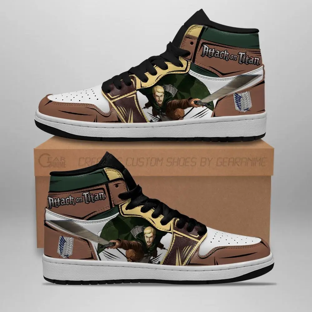 Air JD Hightop Shoes Erwin Smith JD1s Sneakers Attack On Titan Anime JD1s Sneakers