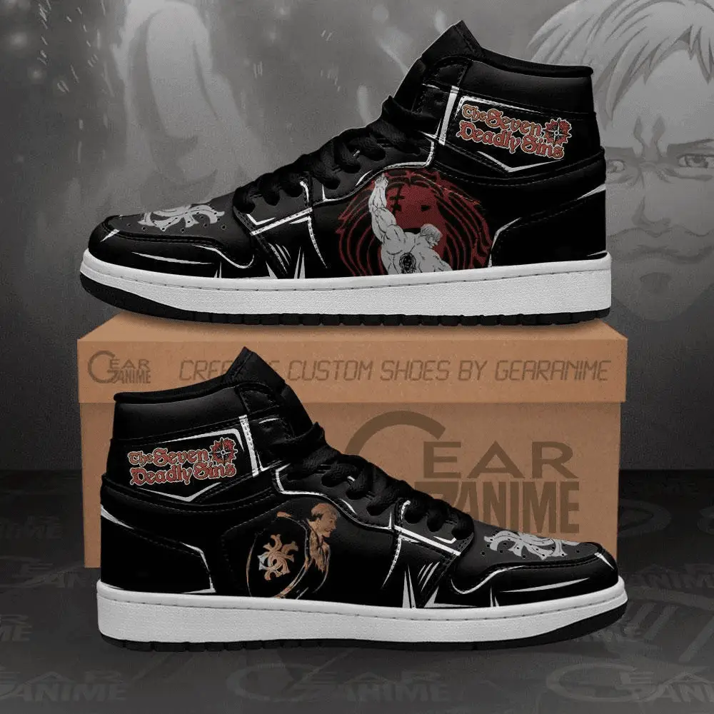 Air JD Hightop Shoes Escanor JD1s Sneakers Lion's Sin of Pride Anime Shoes MN10 Air JD Hightop Shoes Escanor JD1s Sneakers Lion's Sin of Pride Anime Shoes MN10 - Image 1