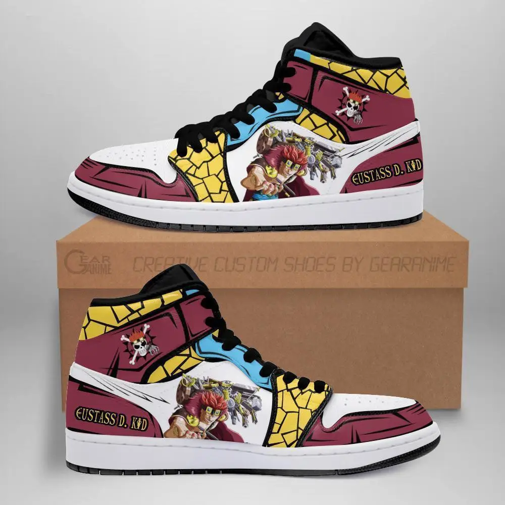 Air JD Hightop Shoes Eustass D. Kid JD1s Sneakers Custom Anime One Piece Shoes