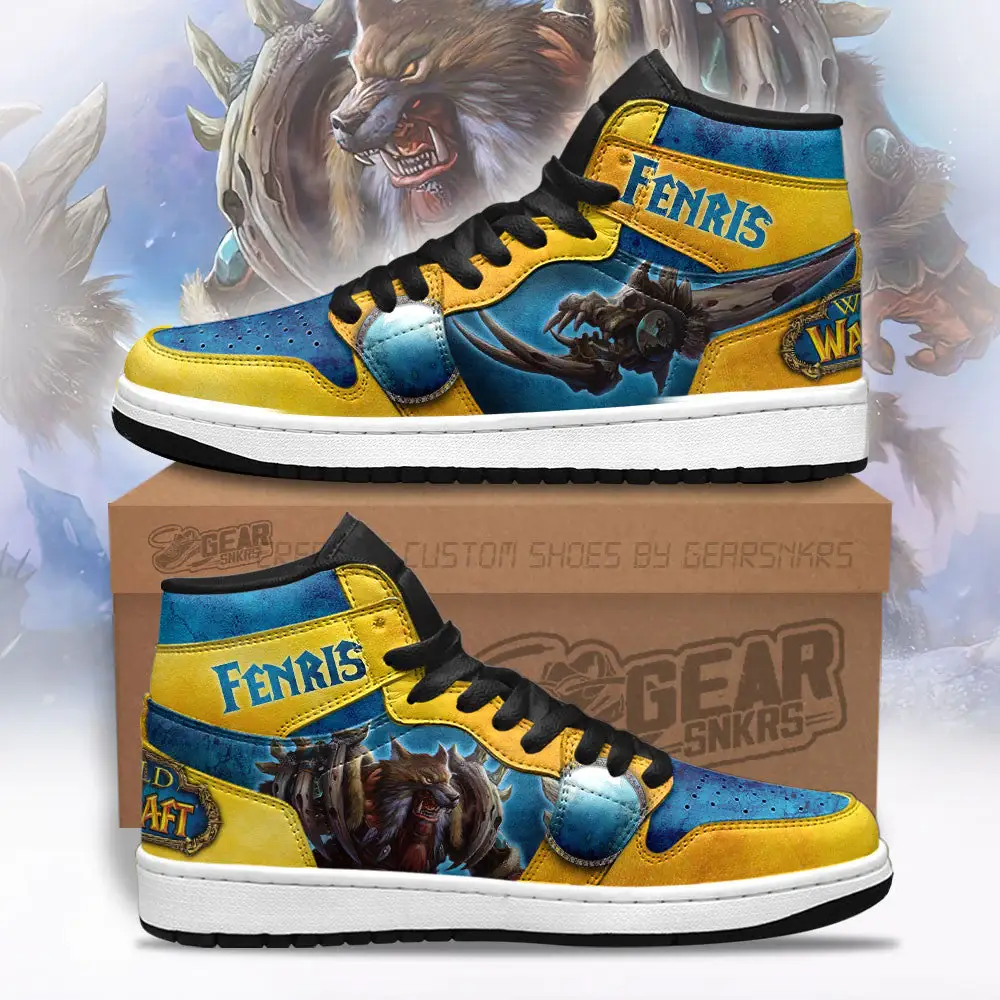 Air JD Hightop Shoes Fenris World of Warcraft J1 Shoes Custom For Fans