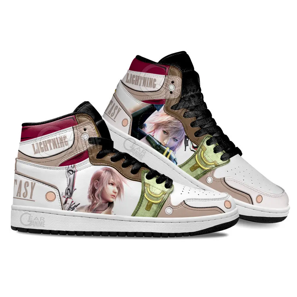 Air JD Hightop Shoes Final Fantasy Lightning Shoes Custom For Anime Fans