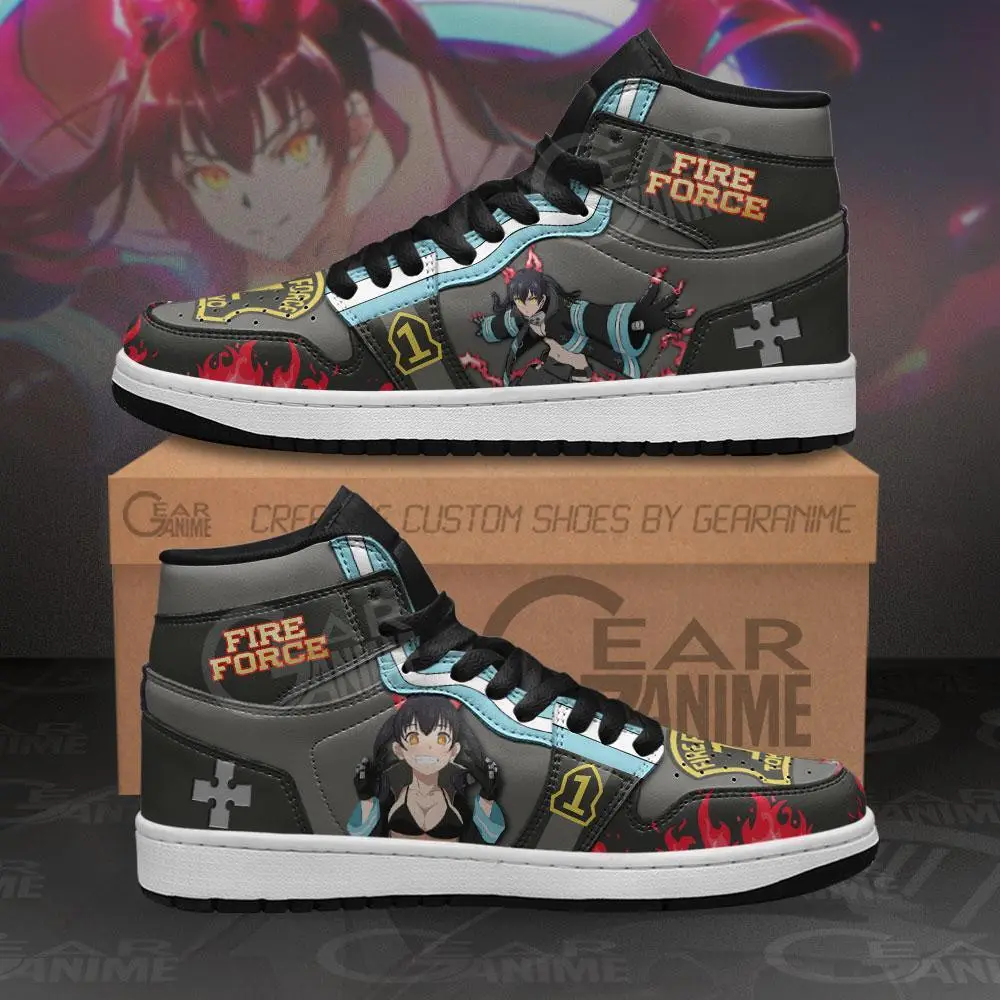 Air JD Hightop Shoes Fire Force Tamaki Kotatsu JD1s Sneakers Custom Anime Shoes