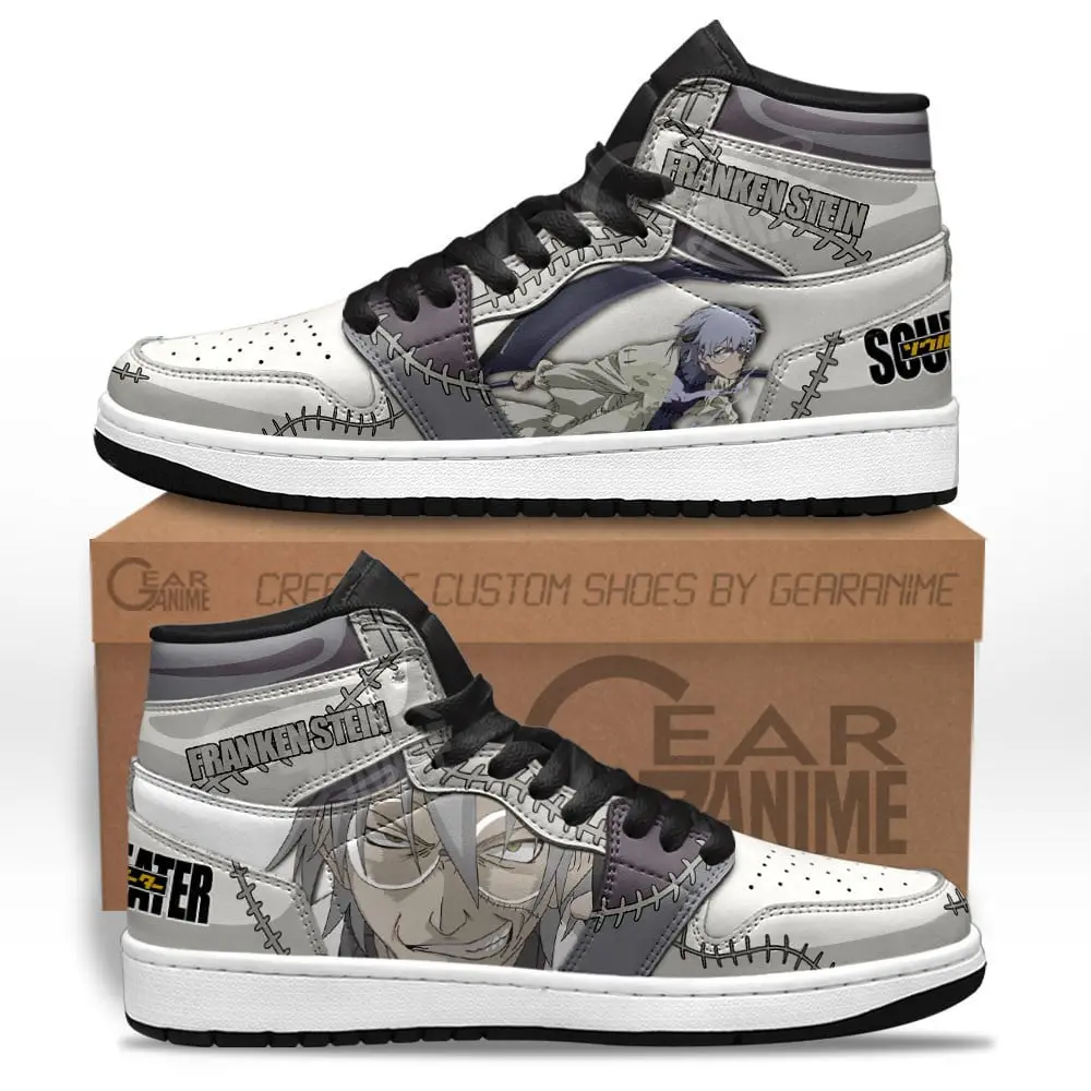 Air JD Hightop Shoes Franken Stein JD1s Sneakers Soul Eater Custom Anime Shoes