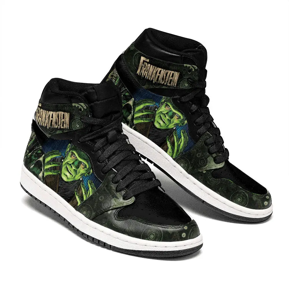 Air JD Hightop Shoes Frankenstein J1 Shoes Custom Horror Fans Sneakers