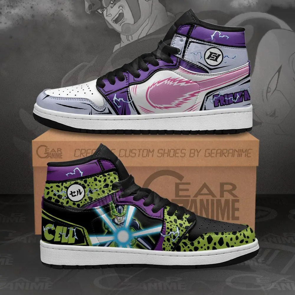 Air JD Hightop Shoes Frieza And Perfect Cell JD1s Sneakers Dragon Ball Custom Anime Shoes