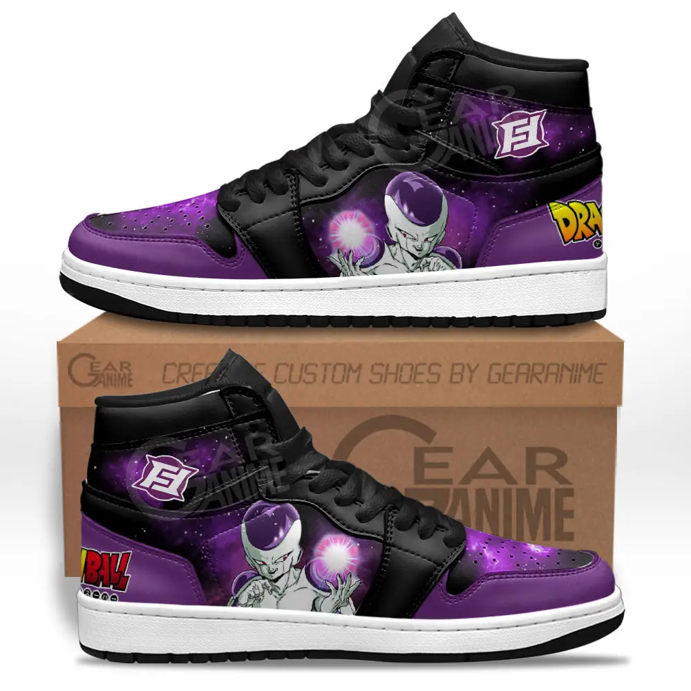 Air JD Hightop Shoes Frieza JD1s Sneakers Custom Dragon Ball Anime Shoes Mix Galaxy