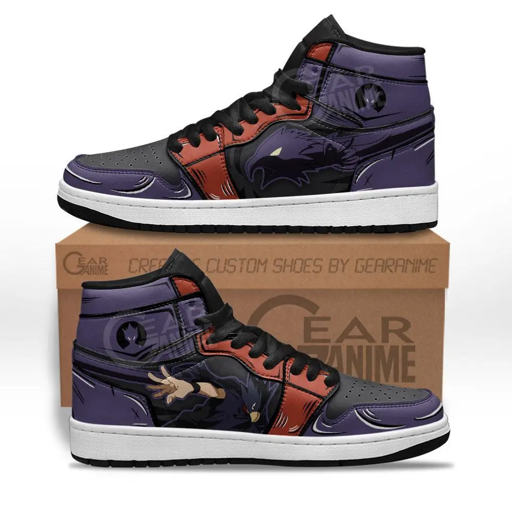 Air JD Hightop Shoes Fumikage Tokoyami JD1s Sneakers Custom Anime My Hero Academia Shoes For Fan