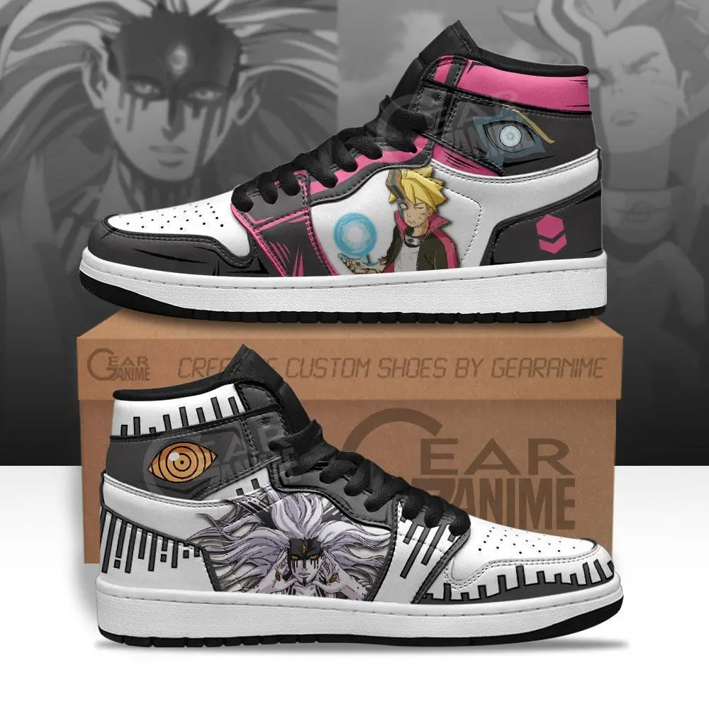 Air JD Hightop Shoes Fused Momoshiki and Borushiki JD1s Sneakers Custom Anime Boruto Shoes Air JD Hightop Shoes Fused Momoshiki and Borushiki JD1s Sneakers Custom Anime Boruto Shoes - Image 1