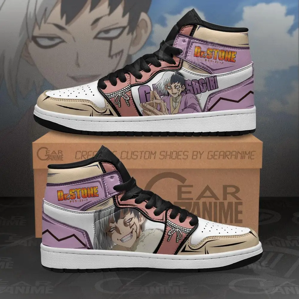 Air JD Hightop Shoes Gen Asagiri JD1s Sneakers Custom Anime Dr. Stone Shoes
