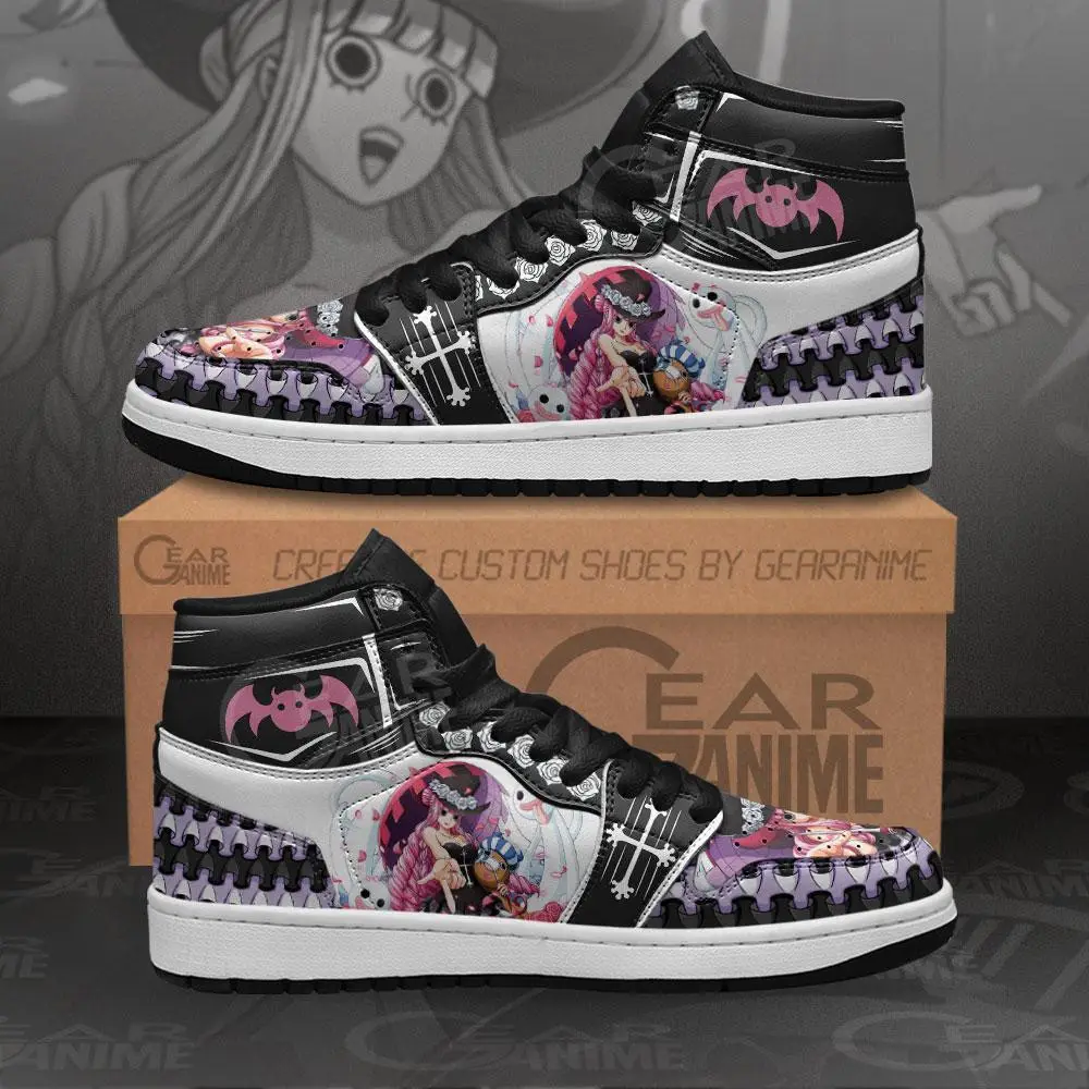Air JD Hightop Shoes Ghost Princess Perona JD1s Sneakers Custom One Piece Anime Shoes