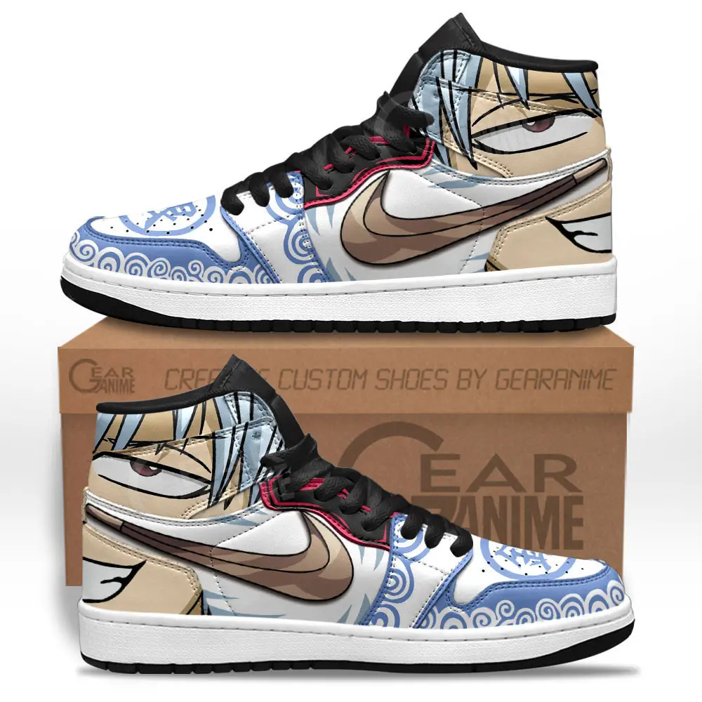 Air JD Hightop Shoes Gintoki Sakata JD1s Sneakers Gintama Custom Anime Shoes