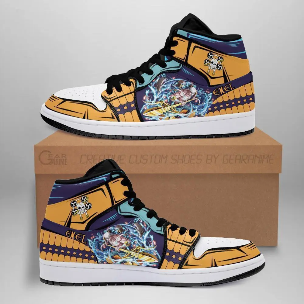 Air JD Hightop Shoes God Skypiea Enel JD1s Sneakers Custom Anime One Piece Shoes