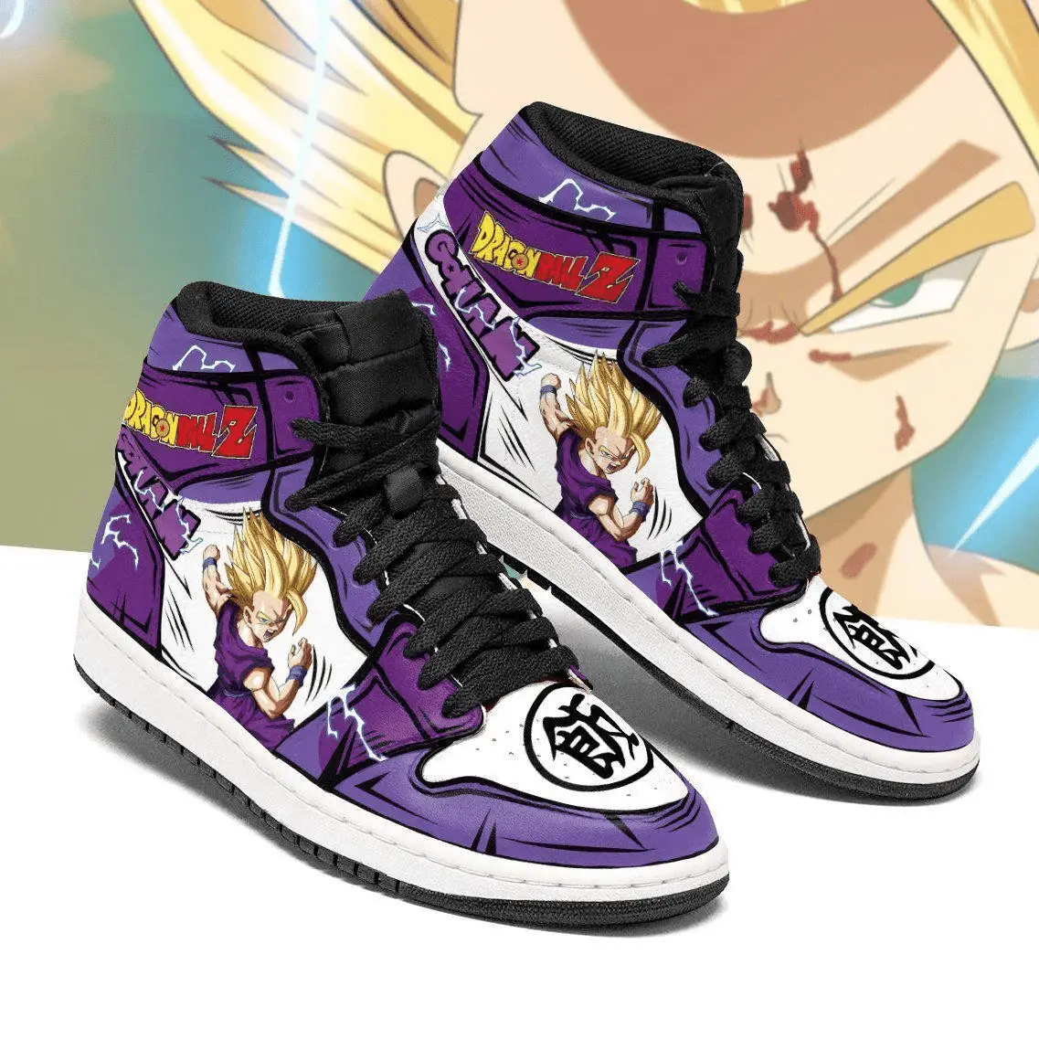 Air JD Hightop Shoes Gohan JD1s Sneakers Custom Anime Dragon Ball Shoes