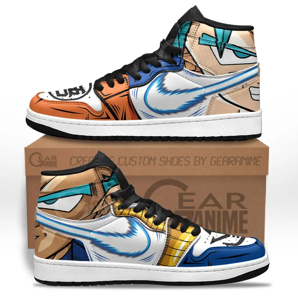 Air JD Hightop Shoes Goku and Vegeta JD1s Sneakers Dragon Ball Custom Anime Shoes