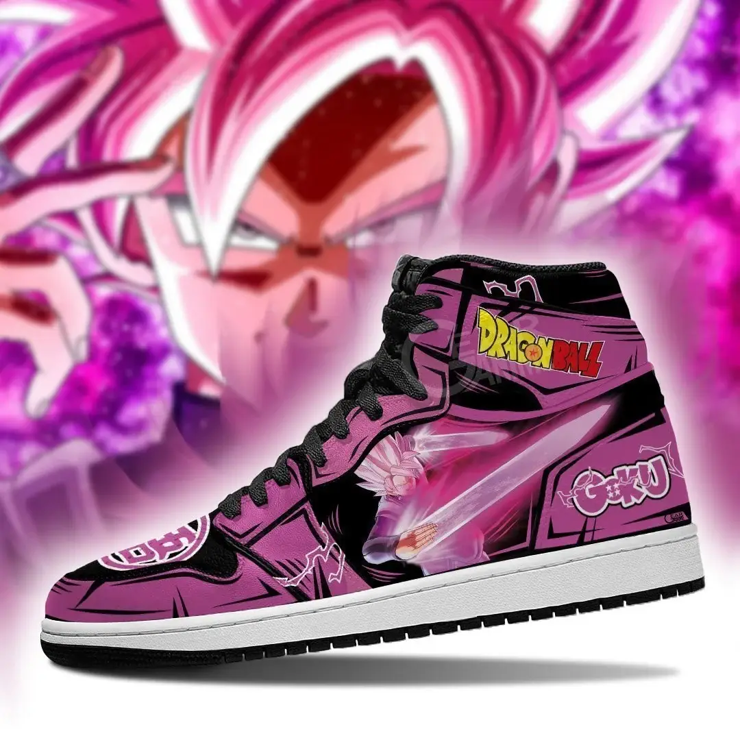 Air JD Hightop Shoes Goku Black Rose J1s Sneakers Custom Dragon Ball Shoes