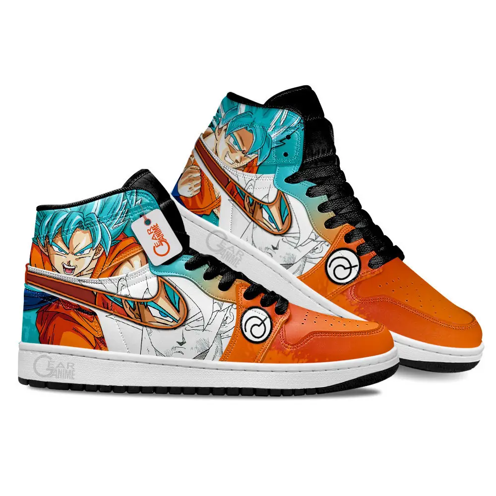 Air JD Hightop Shoes Goku Blue Shoes DB Anime Custom Sneakers MN2102