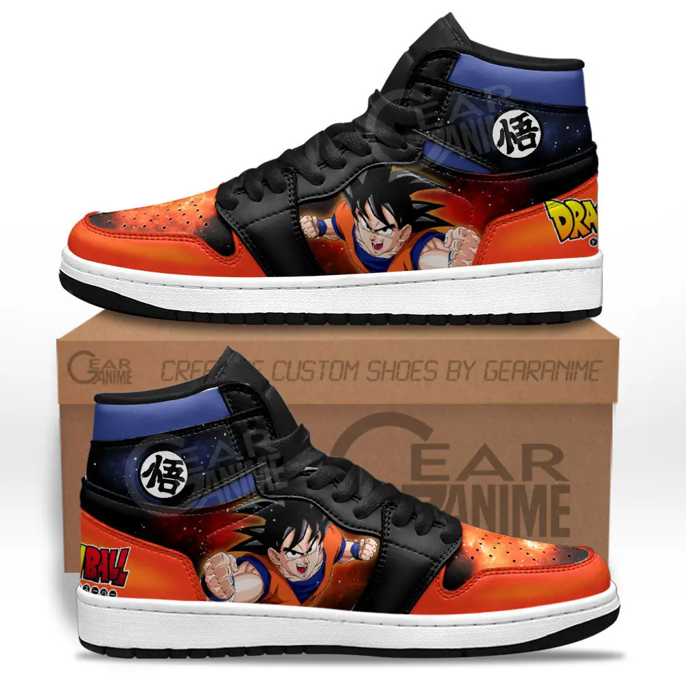 Air JD Hightop Shoes Goku JD1s Sneakers Custom Dragon Ball Anime Shoes Mix Galaxy