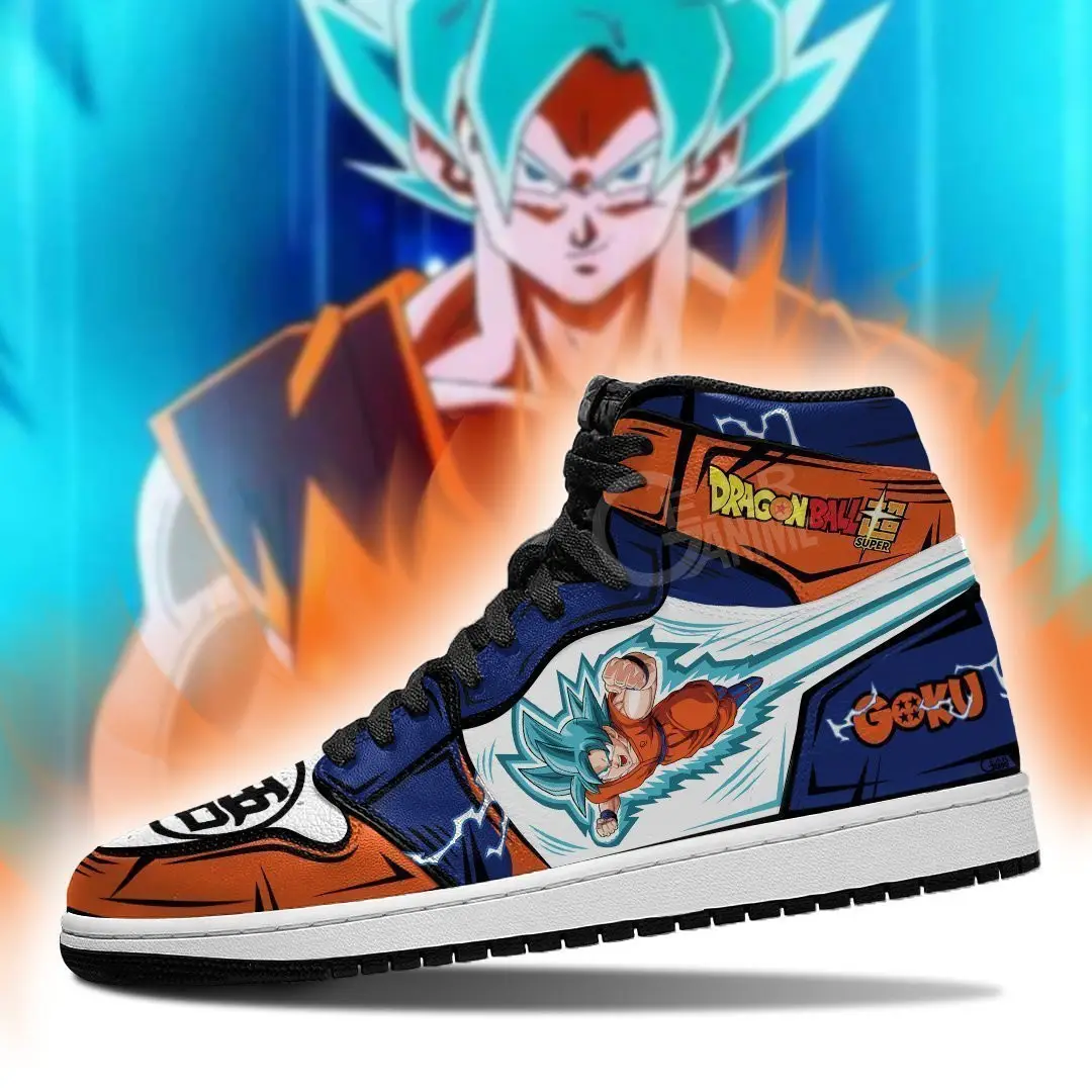 Air JD Hightop Shoes Goku Saiyan Blue JD1s Sneakers Custom Air JD Hightop Shoes Goku Saiyan Blue JD1s Sneakers Custom - Image 1