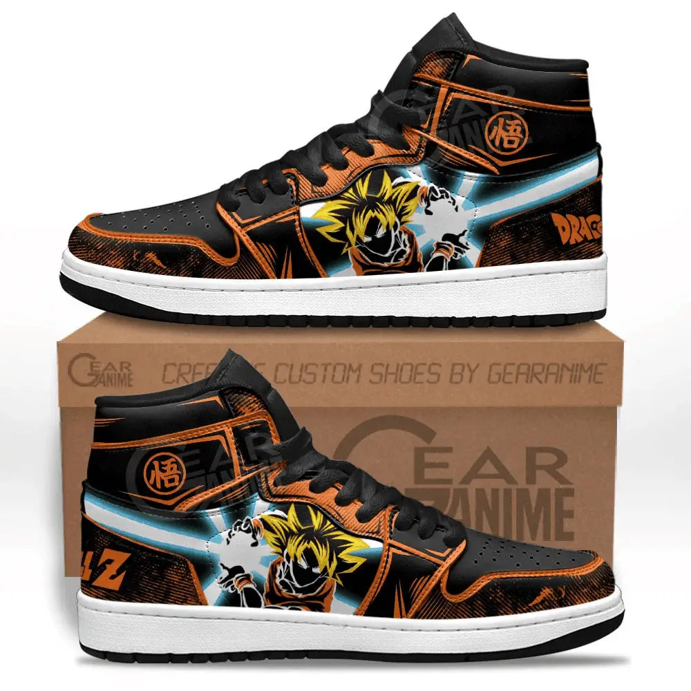 Air JD Hightop Shoes Goku Super Saiyan JD1s Sneakers Custom Dragon Ball Anime Shoes