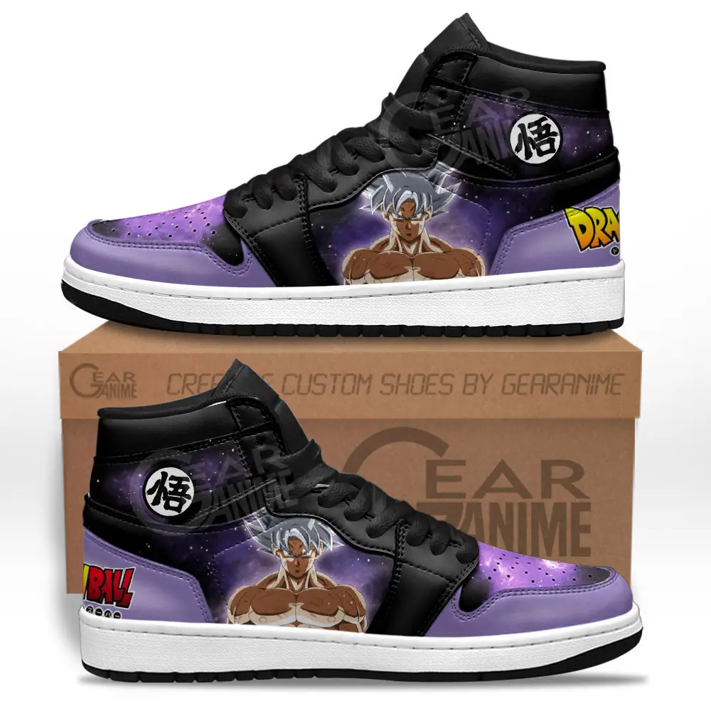 Air JD Hightop Shoes Goku Ultra Instinct Custom Anime Shoes Mix Galaxy For Dragon Ball Fans