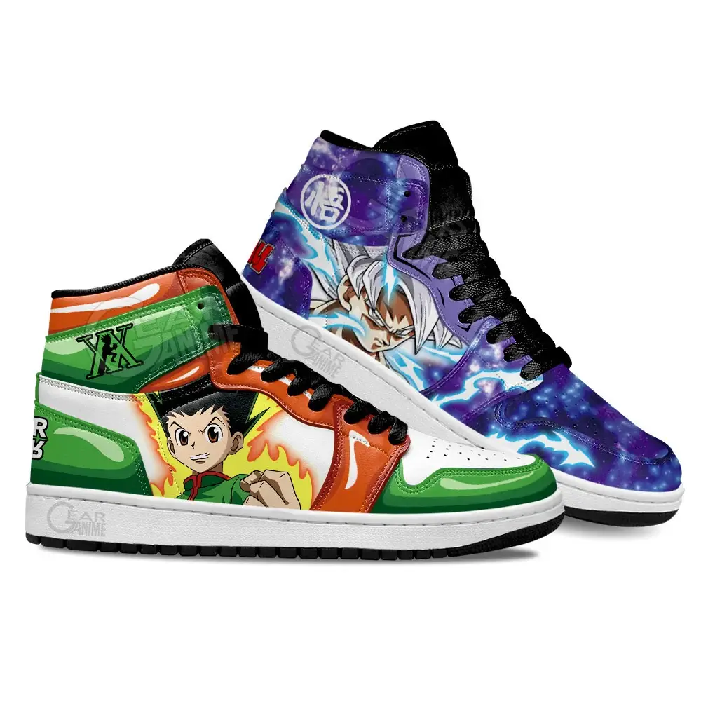 Air JD Hightop Shoes Gon Freecss and Goku Ultra Instinct Shoes Custom For Anime Fans Air JD Hightop Shoes Gon Freecss and Goku Ultra Instinct Shoes Custom For Anime Fans - Image 1