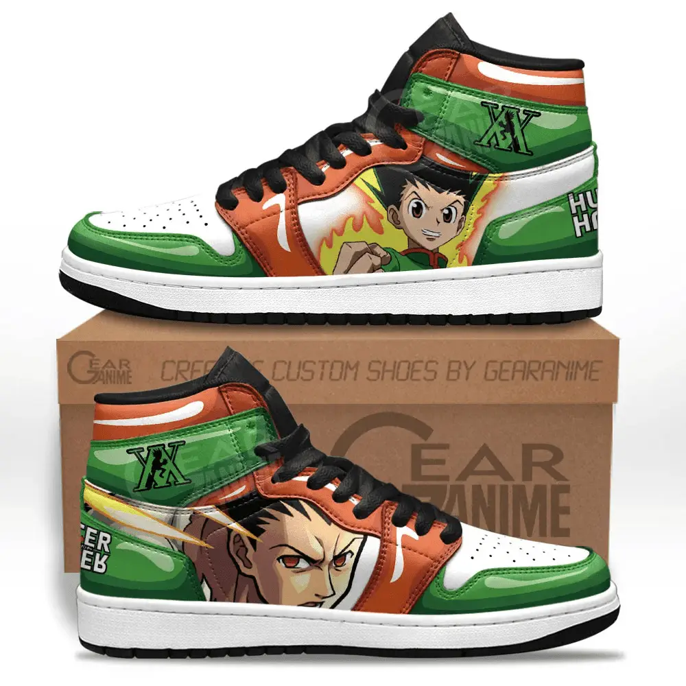 Air JD Hightop Shoes Gon Freecss JD1s Sneakers Custom Hunter X Hunter Anime Shoes