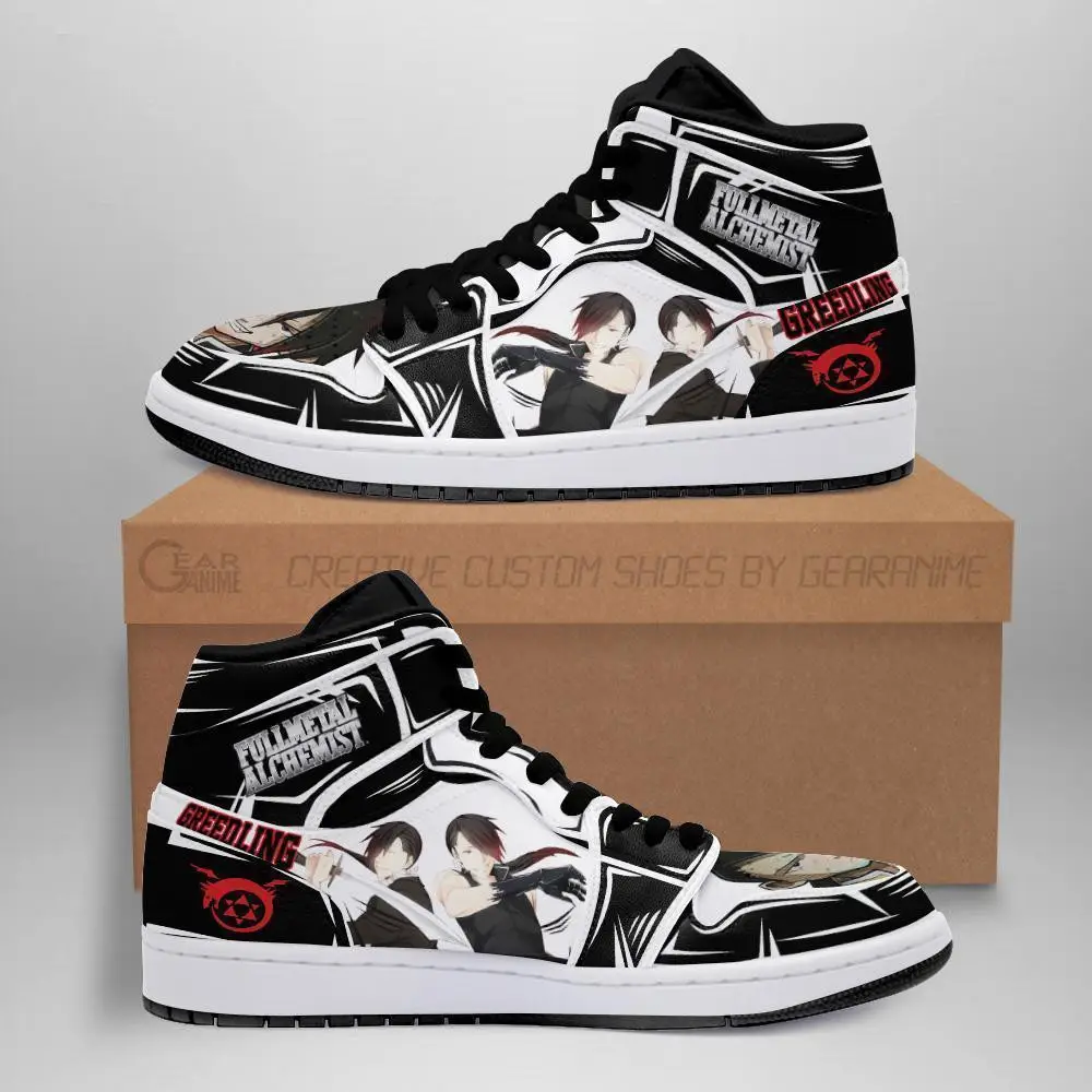 Air JD Hightop Shoes Greed-Ling Fullmetal Alchemist JD1s Sneakers Anime Custom Shoes