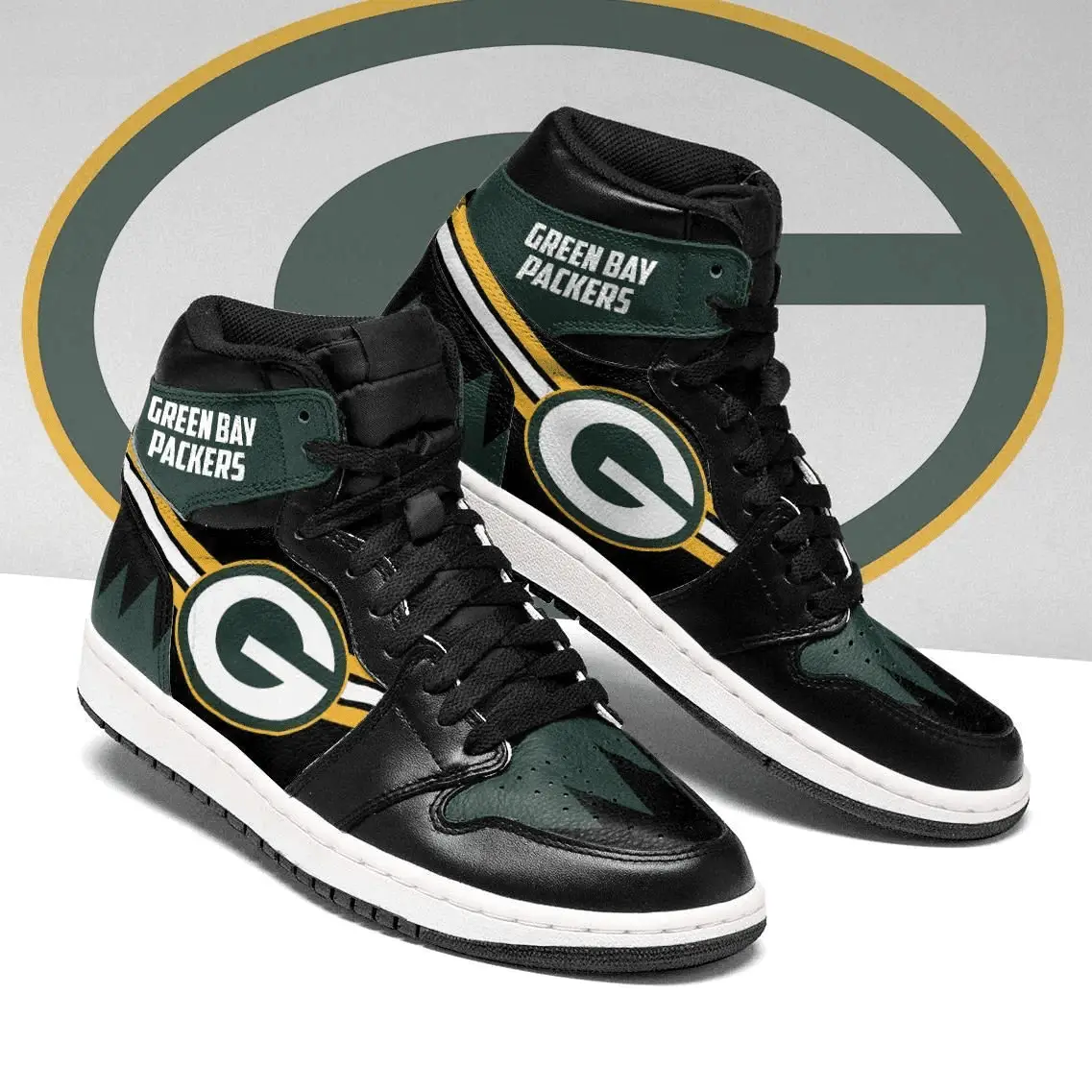 Air JD Hightop Shoes Green Bay Packers Sneakers aker H99 Air JD Hightop Shoes Green Bay Packers Sneakers aker H99 - Image 1