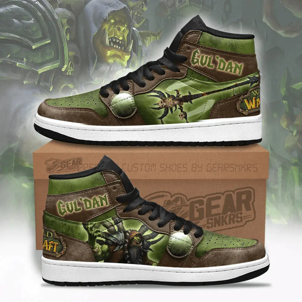 Air JD Hightop Shoes Guil'dan World of Warcraft J1 Shoes Custom For Fans