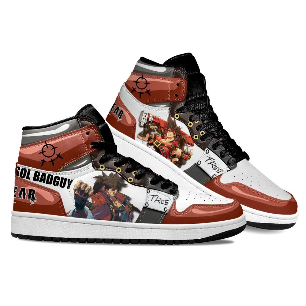 Air JD Hightop Shoes Guilty Gear Sol Badguy JD1s Sneakers Custom Shoes MN1308