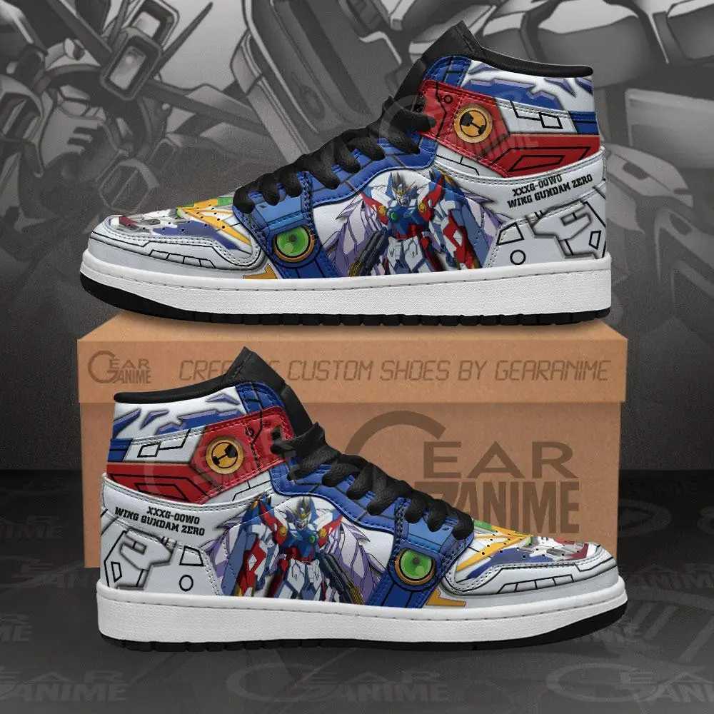 Air JD Hightop Shoes Gundam JD1s Sneakers Custom Anime XXXG-00W0 Wing Gundam Zero Shoes