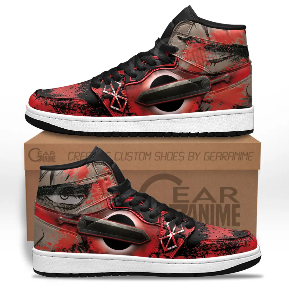 Air JD Hightop Shoes Guts JD1s Sneakers Berserk Custom Anime Shoes Perfect Gift Idea For Fans