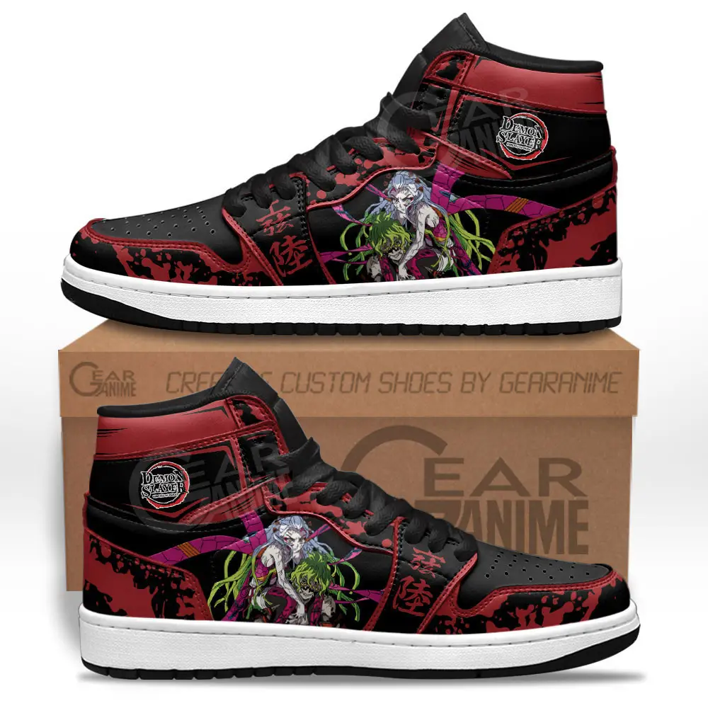 Air JD Hightop Shoes Gyutaro and Daki JD1s Sneakers Custom Demon Slayer Anime Shoes