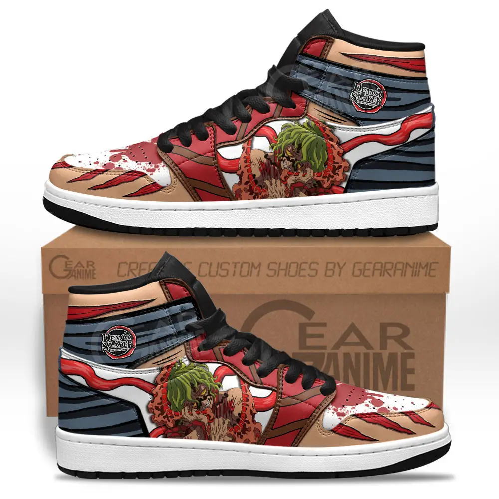 Air JD Hightop Shoes Gyutaro JD1s Sneakers Custom Demon Slayer Anime Shoes