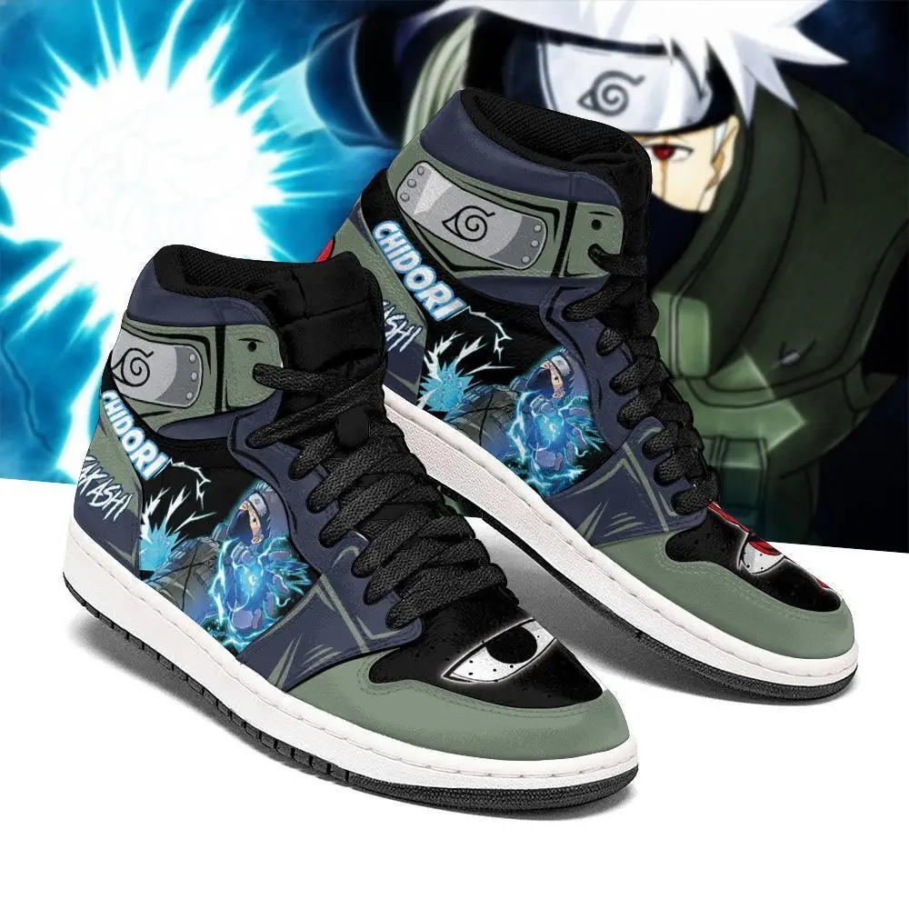 Air JD Hightop Shoes Hatake Kakashi Chidori Jutsu JD1s Sneakers Custom Anime Shoes
